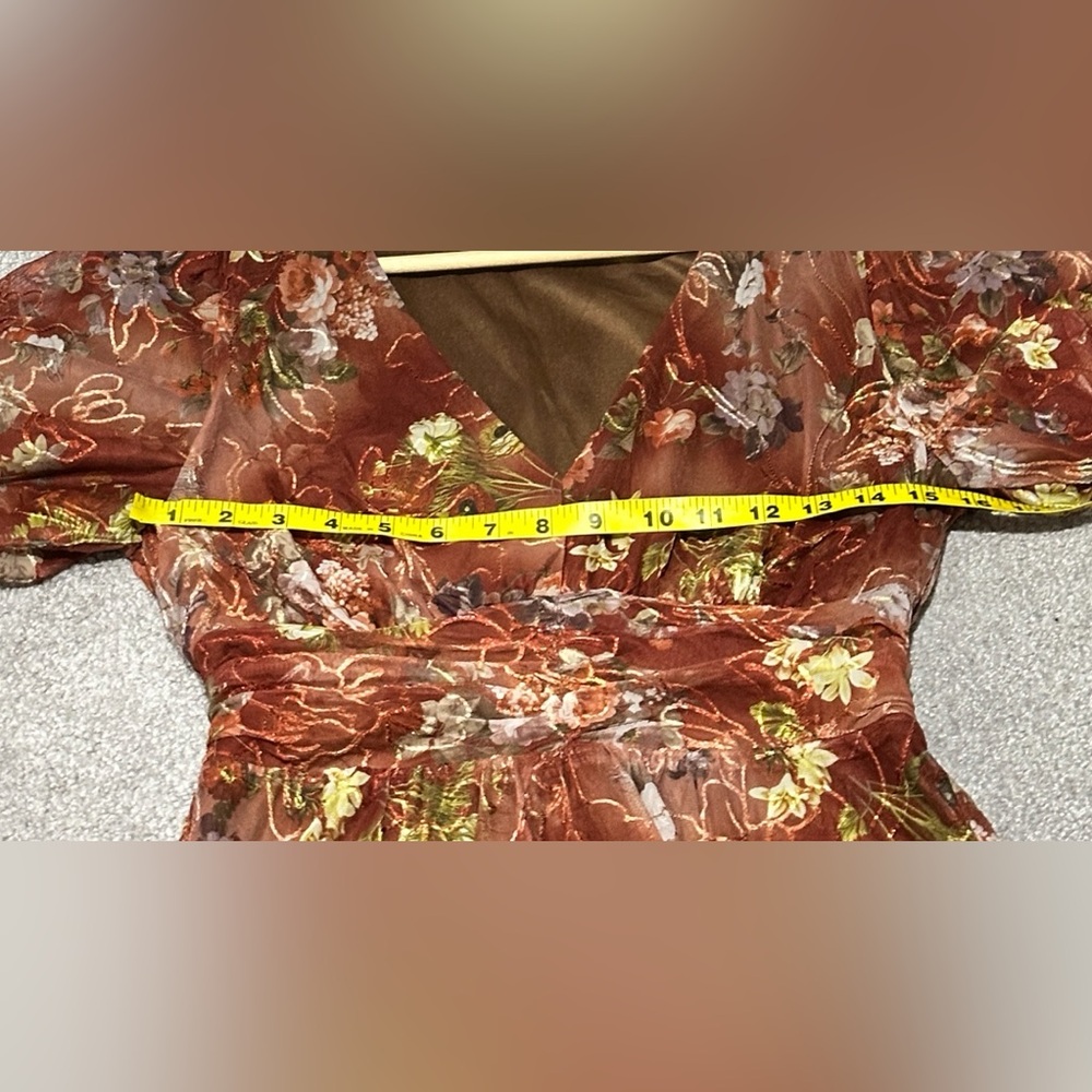 Baltic Born Ardley Maxi Dress Rust Floral Size Medium - Picture 10 of 12